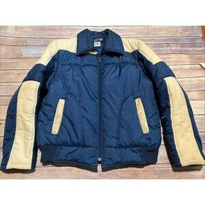 Studio 33 Vintage Corduroy Nylon Zip Retro Bomber Jacket Mens Large Y2k 70s USA